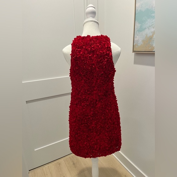 J Crew Factory Rosette mini dress in Deep Ruby Red size 0 NWT CE631 textured - Picture 5 of 11